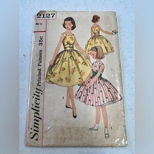 Vintage 1957 Dress Sewing Pattern